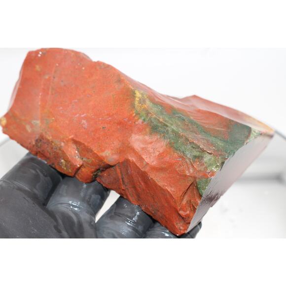 11oz Fancy Jasper Bloodstone Red Green slab cabbing rough lapidary cab natural